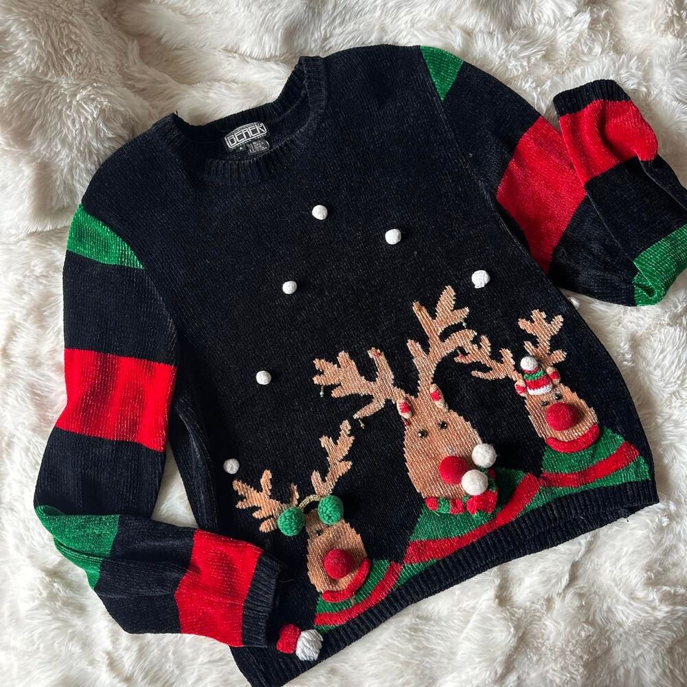 American-vintage Women's Reindeer Christmas Sweater